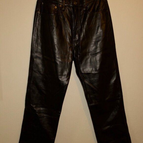 AGOLDE '90s Pinch Waist Recycled Leather High Waist Pants - Picture 4 of 7